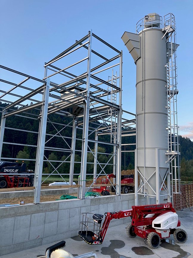 Grundelement für Verladehaus der Holzpellets