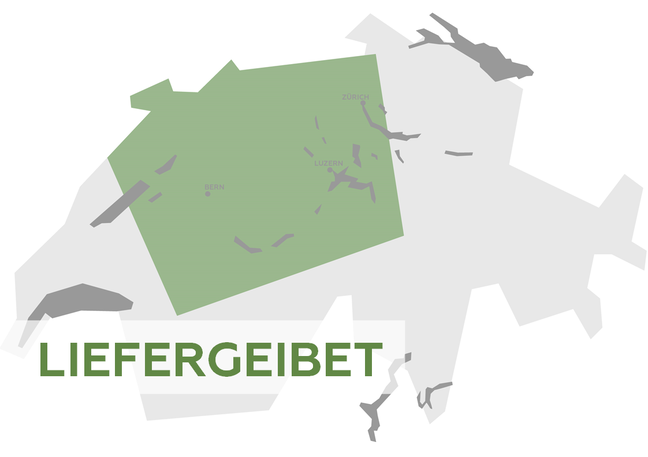 Das Liefergebiet für Pellets erstreckt sich vom Seeland  bis nach Zürich.