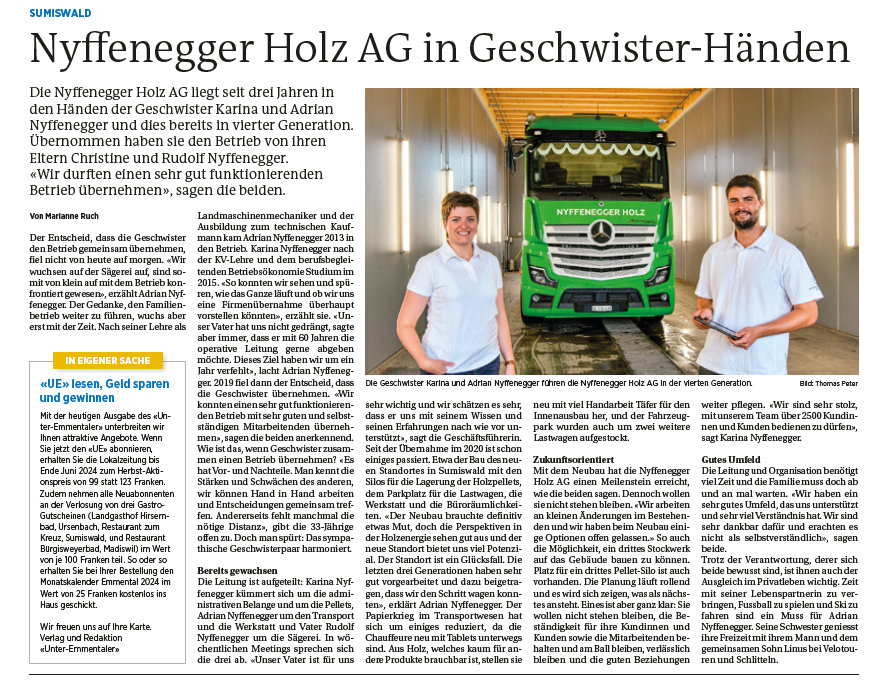 Zeitungsausschnitt Unter-Emmentaler